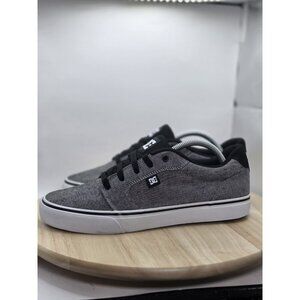DC Mens Anvil TX SE Canvas Sneaker Black Dark Grey White ADYS300036 Size 11